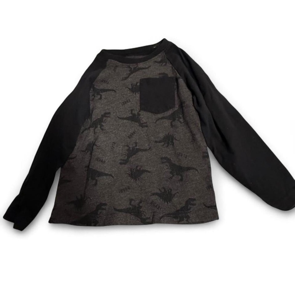 Garanimals long-sleeve dinosaur print shirt featuring a front chest pocket